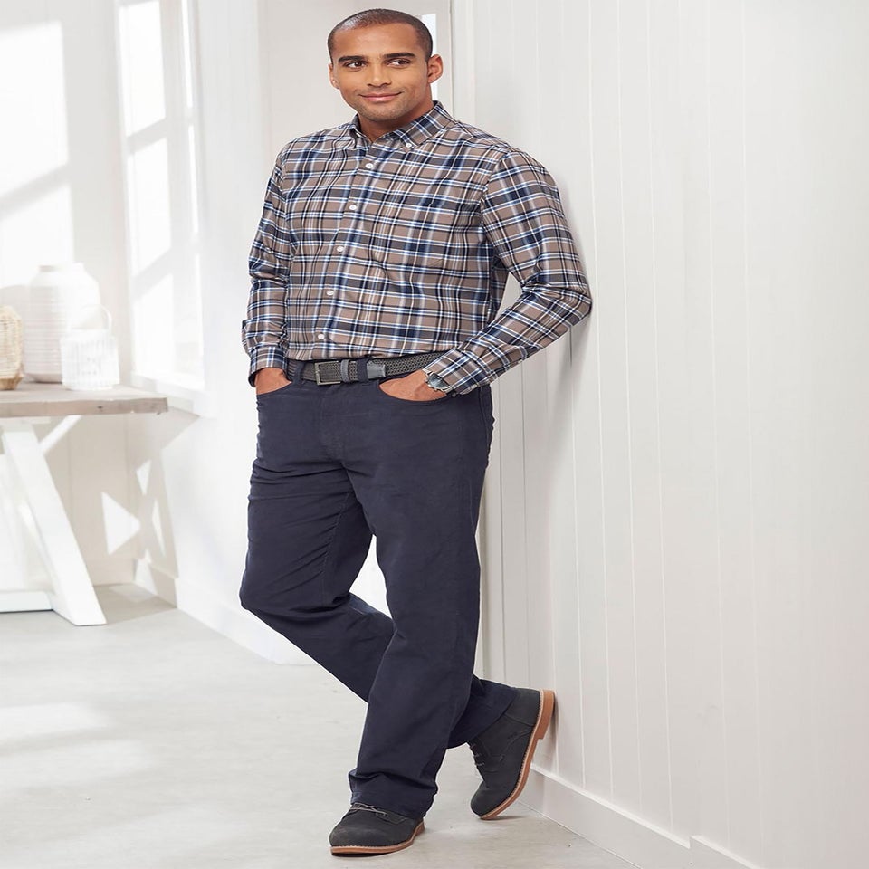 Cotton Traders Bark Long Sleeve Easy Iron Check Shirt