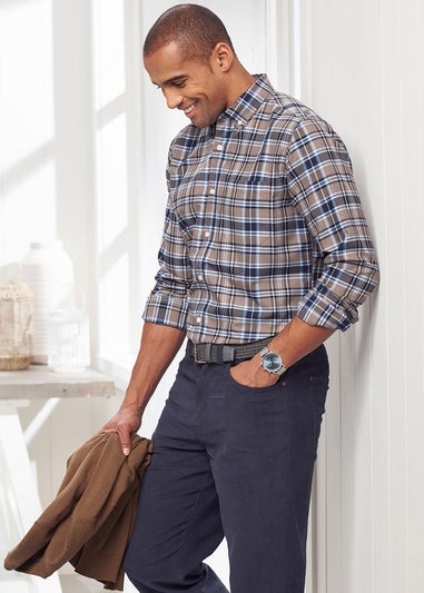 Cotton Traders Bark Long Sleeve Easy Iron Check Shirt