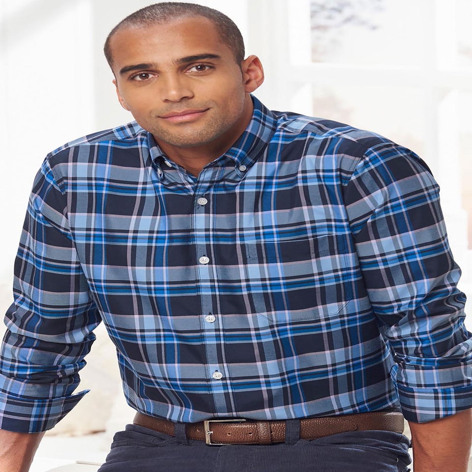 Cotton Traders Twilight Long Sleeve Easy Iron Check Shirt