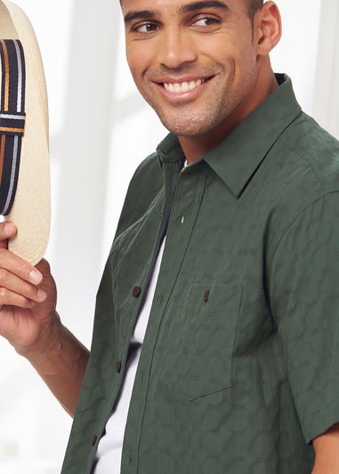 Cotton Traders Everglade Short Sleeve Casual Cotton Textured Shirt