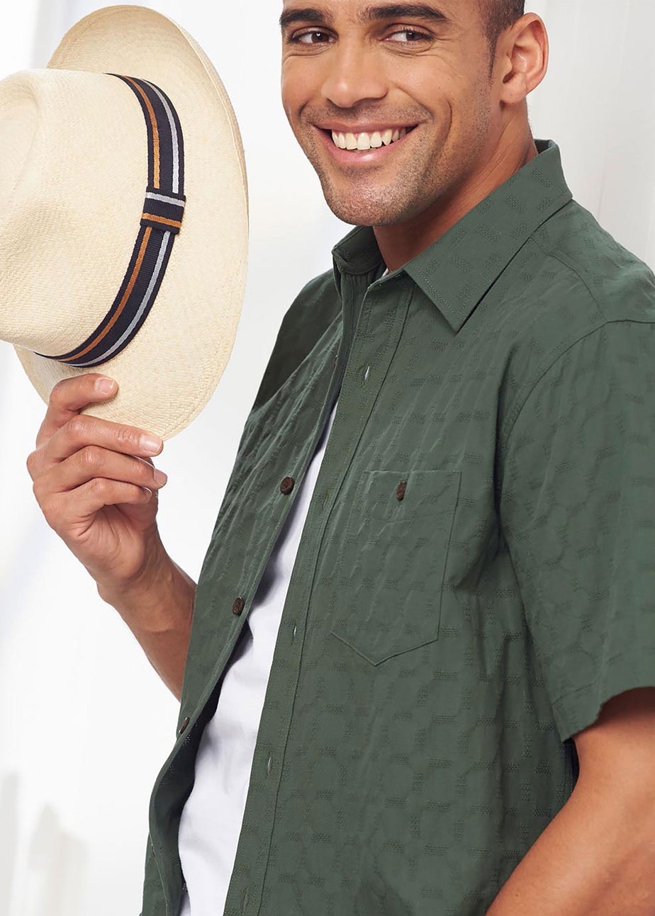 Cotton Traders Everglade Short Sleeve Casual Cotton Textured Shirt