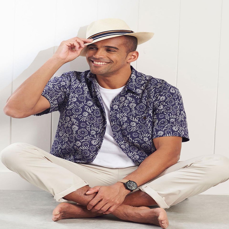 Cotton Traders Night Sky Short Sleeve Casual Cotton Print Shirt