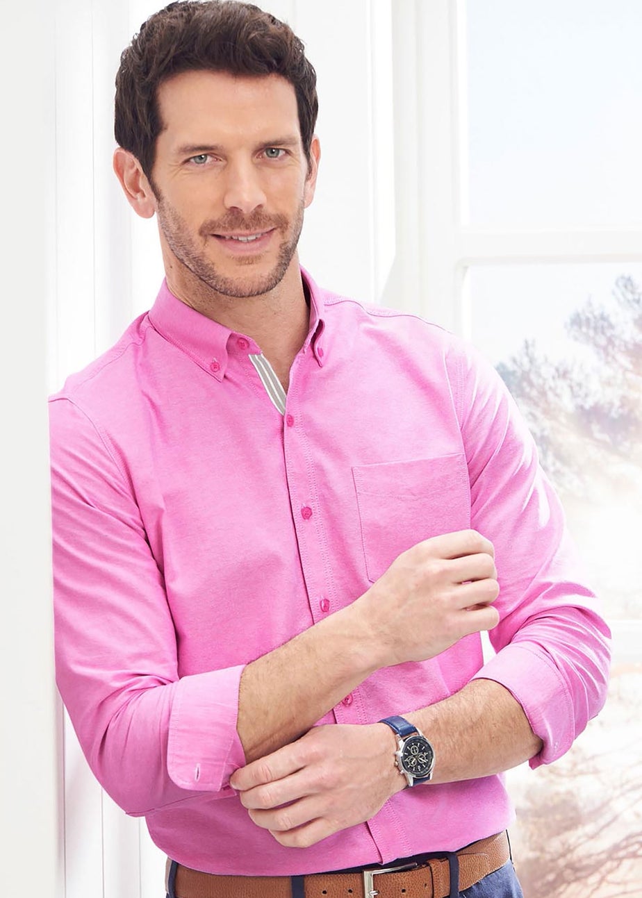 Cotton Traders Carnation Iconic Long Sleeve Plain Oxford Shirt