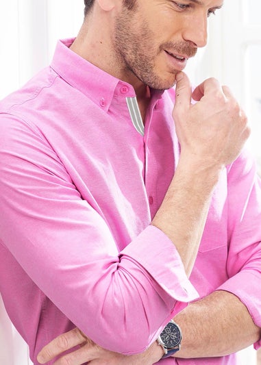 Cotton Traders Carnation Iconic Long Sleeve Plain Oxford Shirt