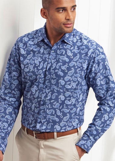 Cotton Traders Night Sky Long Sleeve Classic Soft Touch Print Shirt