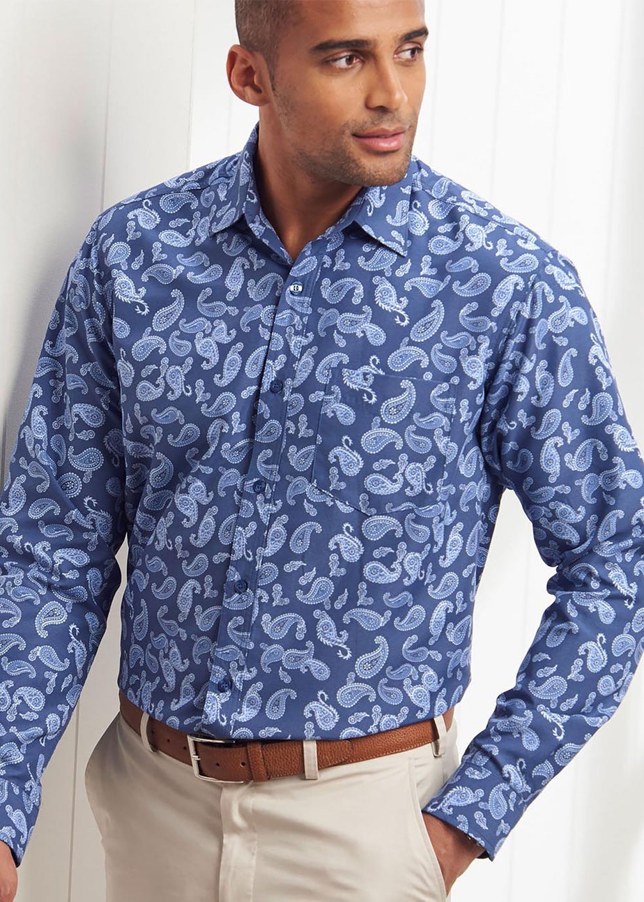 Cotton Traders Night Sky Long Sleeve Classic Soft Touch Print Shirt