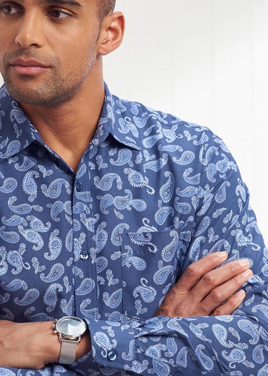 Cotton Traders Night Sky Long Sleeve Classic Soft Touch Print Shirt