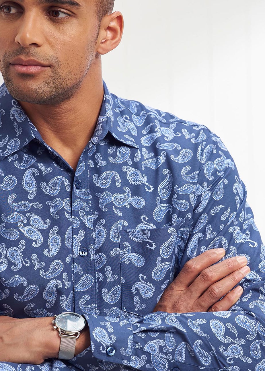 Cotton Traders Night Sky Long Sleeve Classic Soft Touch Print Shirt