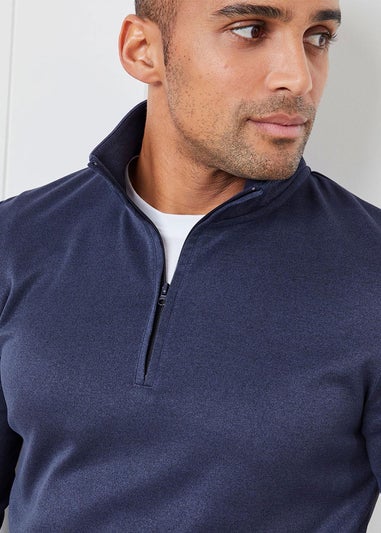 Cotton Traders Ink Breathable Long Sleeve Half Zip Top