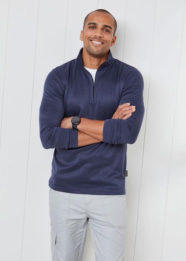 Cotton Traders Ink Breathable Long Sleeve Half Zip Top