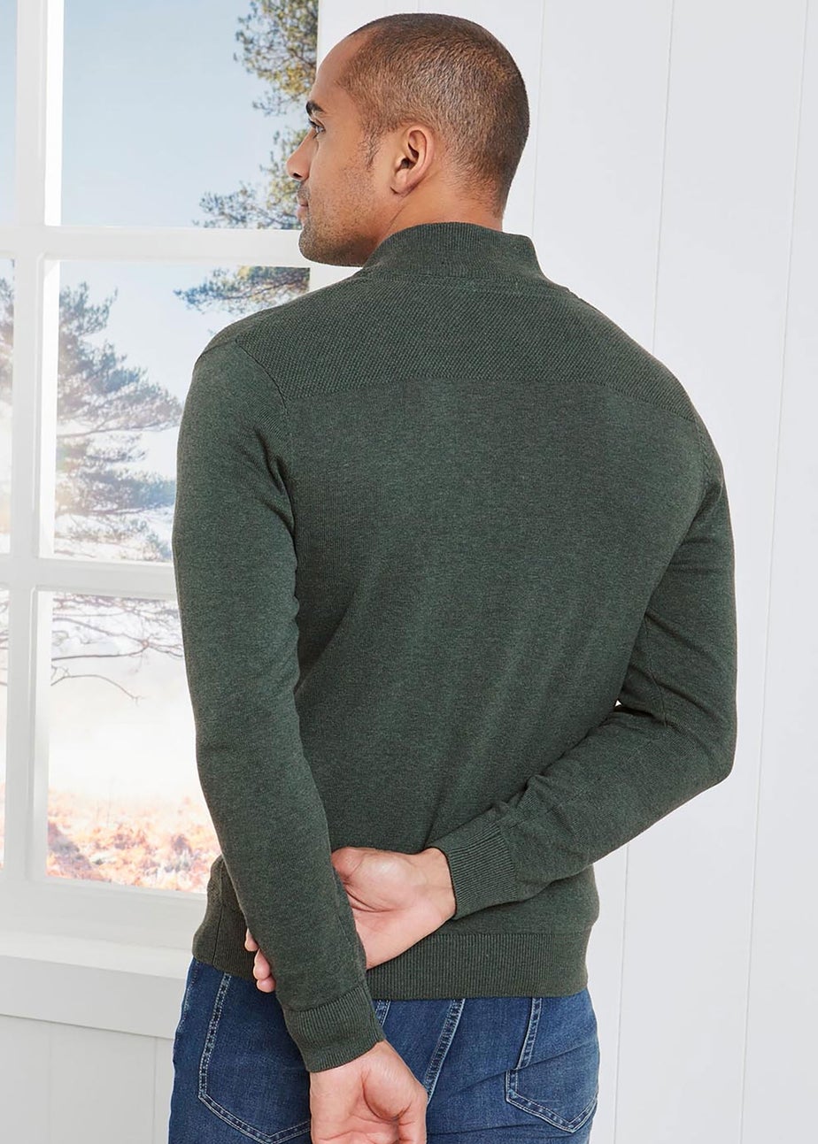 Cotton Traders Everglade Textured Knit Zip Through Cardigan