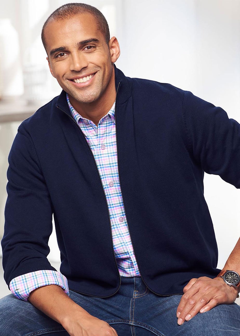 Cotton Traders Ink Cotton Zip-Through Cardigan