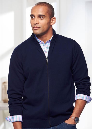 Cotton Traders Ink Cotton Zip-Through Cardigan