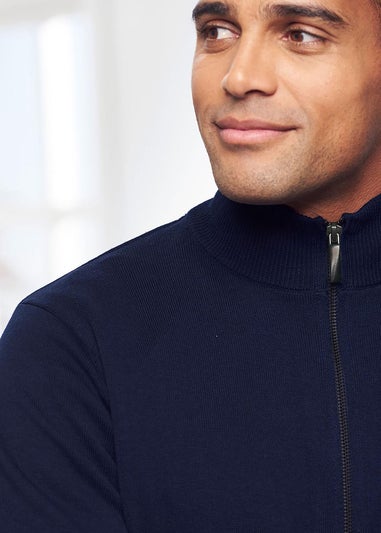 Cotton Traders Ink Cotton Zip-Through Cardigan