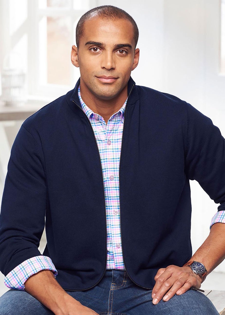 Cotton Traders Ink Cotton Zip-Through Cardigan