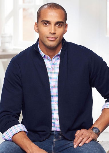 Cotton Traders Ink Cotton Zip-Through Cardigan