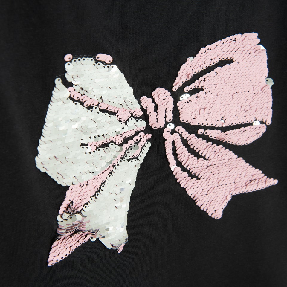 Cool Club Black Short Sleeve Printed Bow T-Shirt (2-7 yrs)