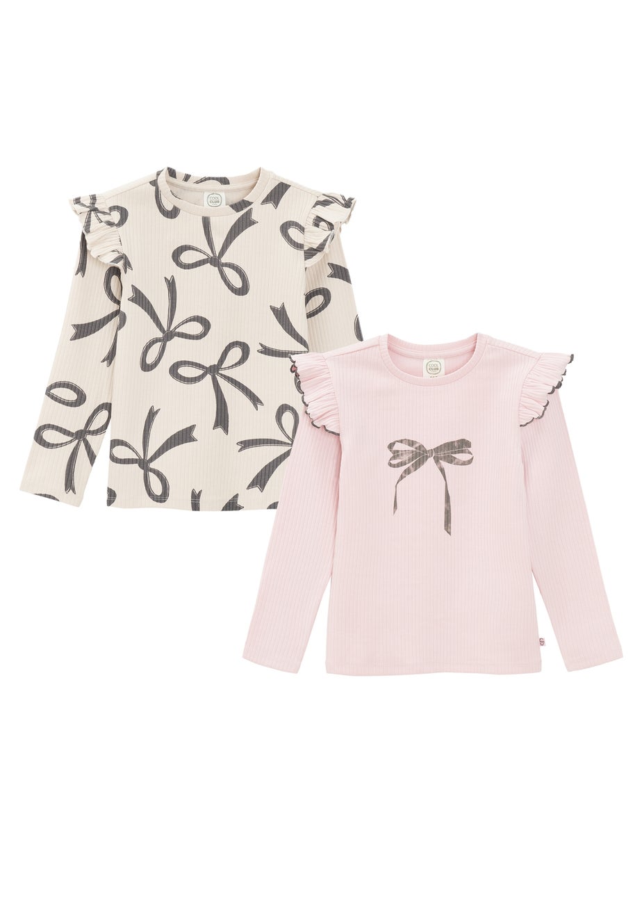 Cool Club Pink 2-Pack Bow Printed T-Shirts (2-7 yrs)
