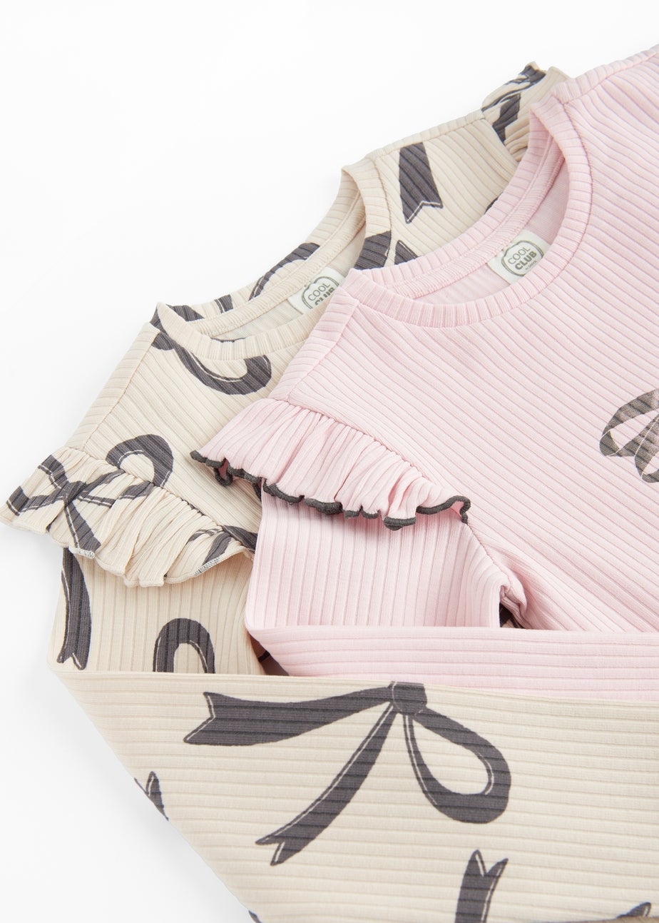 Cool Club Pink 2-Pack Bow Printed T-Shirts (2-7 yrs)