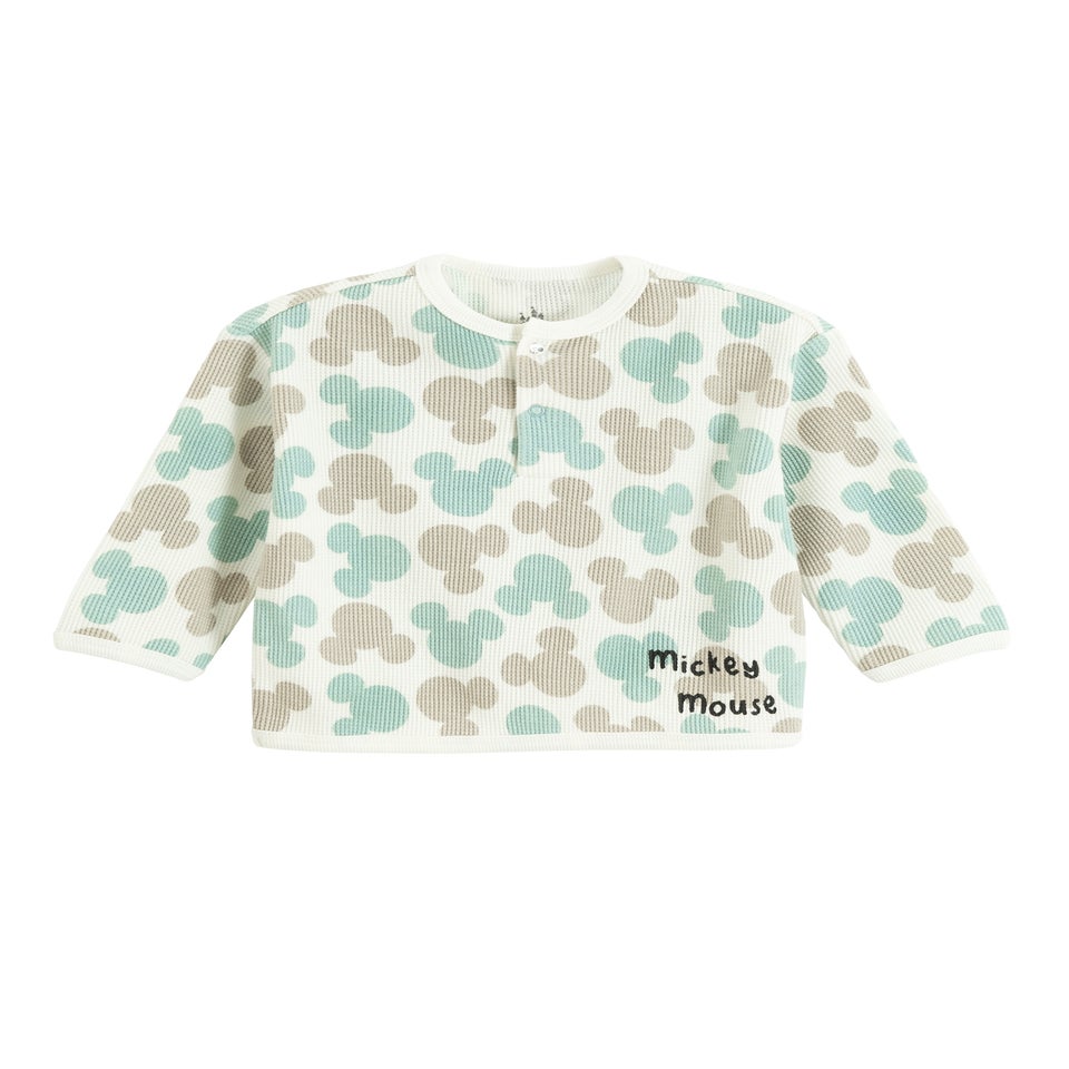 Cool Club White Mickey Mouse Print Long Sleeve Sweatshirt (3-24 mnths)