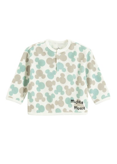 Cool Club White Mickey Mouse Print Long Sleeve Sweatshirt (3-24 mnths)