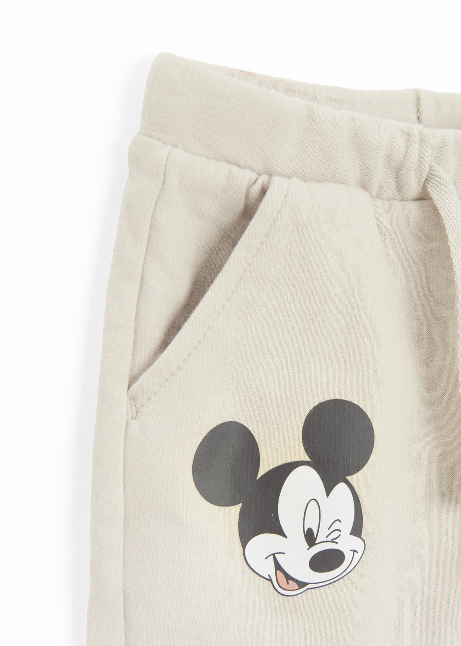 Cool Club Beige Mickey Mouse Print Joggers (2-24 mnths)
