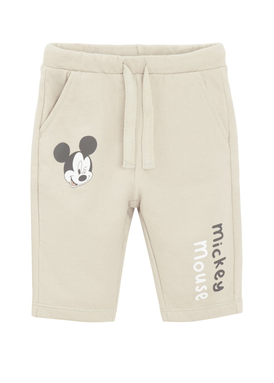 Cool Club Beige Mickey Mouse Print Joggers (2-24 mnths)