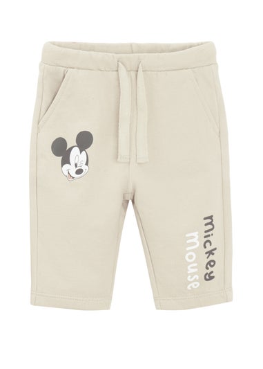 Cool Club Beige Mickey Mouse Print Joggers (2-24 mnths)