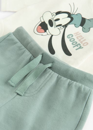 Cool Club Green Goofy Print 2-Piece Bodysuit and Jogger Outfit Set (2-24 mnths)