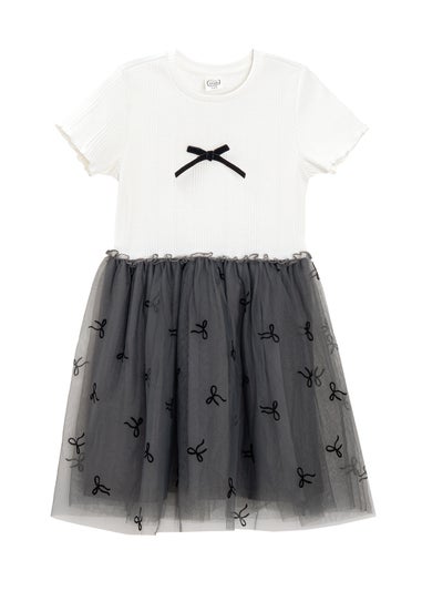 Cool Club Grey Short Sleeve Tulle Skirt Dress (3-7 yrs)