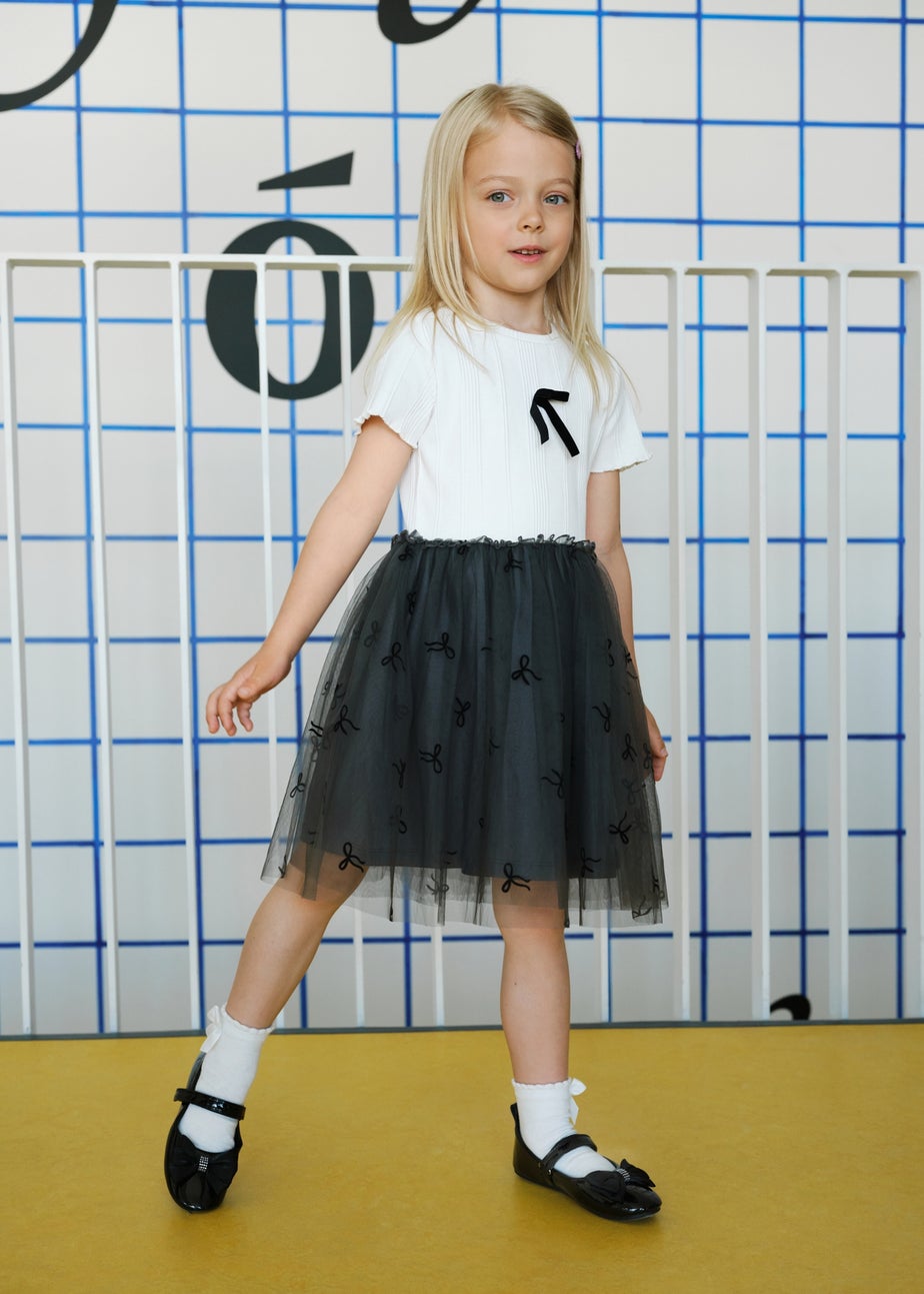 Cool Club Grey Short Sleeve Tulle Skirt Dress (3-7 yrs)