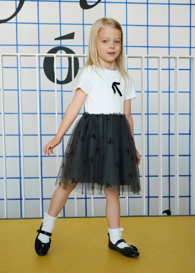 Cool Club Grey Short Sleeve Tulle Skirt Dress (3-7 yrs)