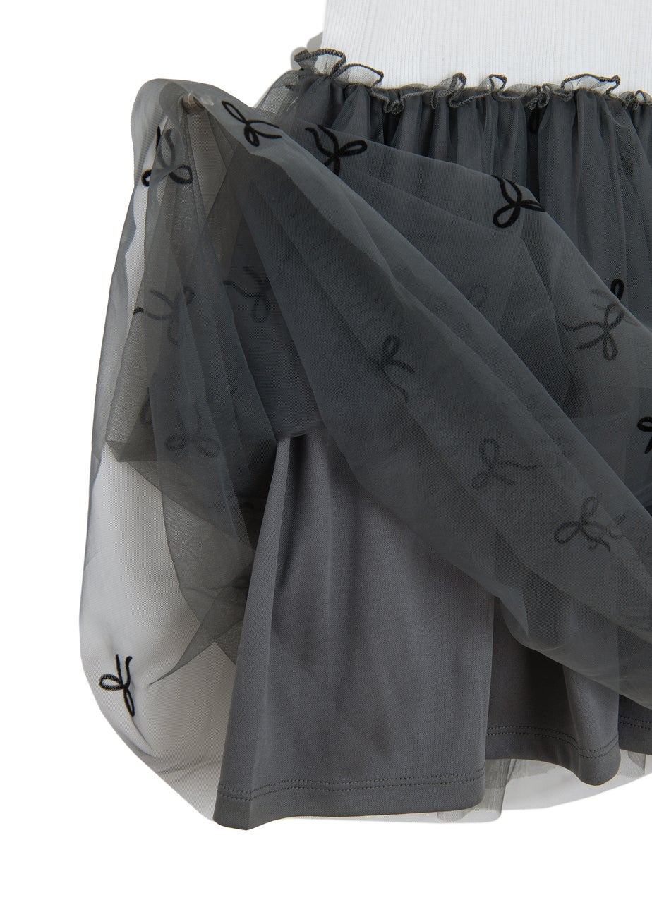 Cool Club Grey Short Sleeve Tulle Skirt Dress (3-7 yrs)