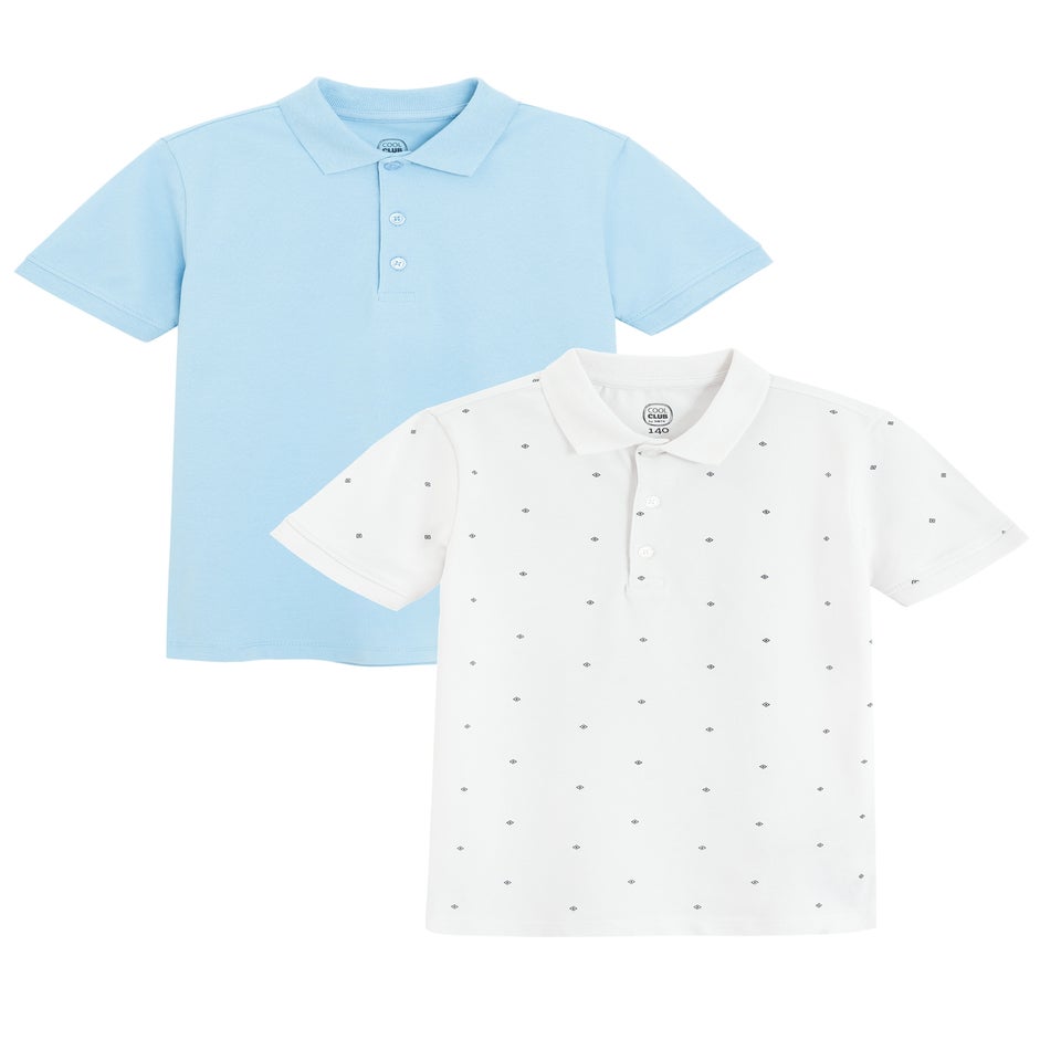 Cool Club Light Blue 2-Pack Basic Polo Shirts (3-7 yrs)