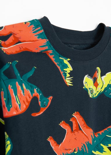 Cool Club Navy Dinosaur Printed Short Sleeve T-Shirt (2-7 yrs)