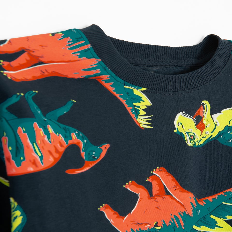 Cool Club Navy Dinosaur Printed Short Sleeve T-Shirt (2-7 yrs)