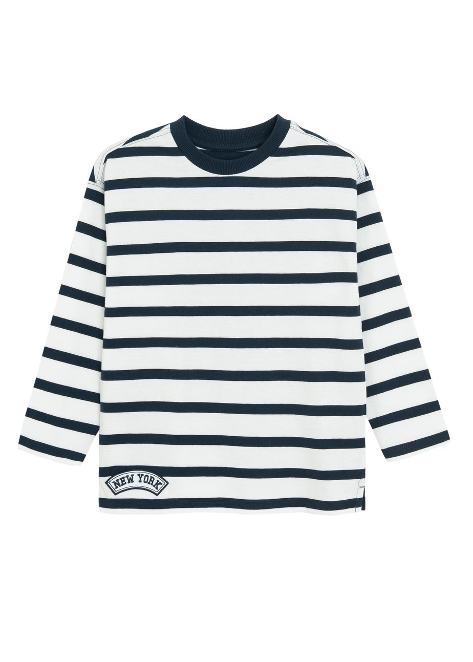 Cool Club Navy Long Sleeve Striped T-Shirt (2-7 yrs)