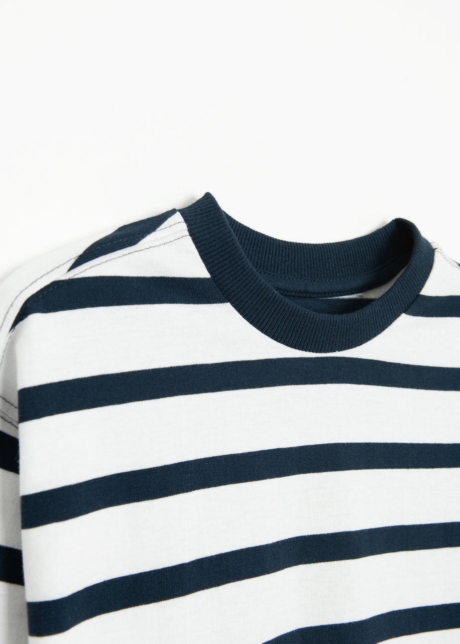 Cool Club Navy Long Sleeve Striped T-Shirt (2-7 yrs)