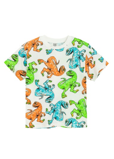 Cool Club White 2-Pack Short Sleeve Dinosaur Printed T-Shirts (3-7 yrs)