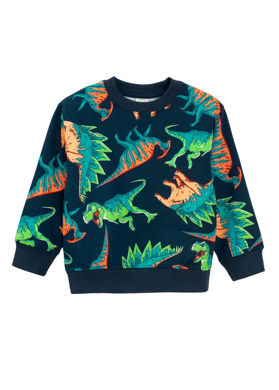 Cool Club Navy Dinosaur Printed Long Sleeve Sweatshirt (2-7 yrs)