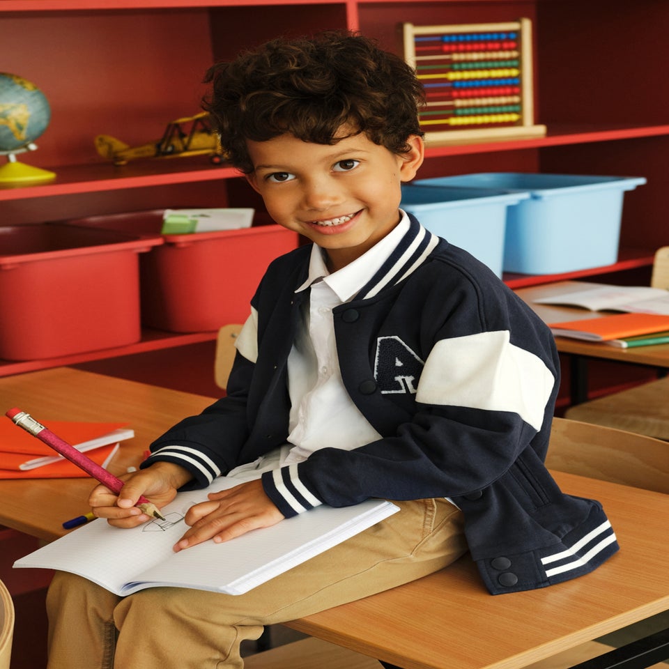 Cool Club Navy Zip-Up Varsity Sweatshirt (3-7 yrs)