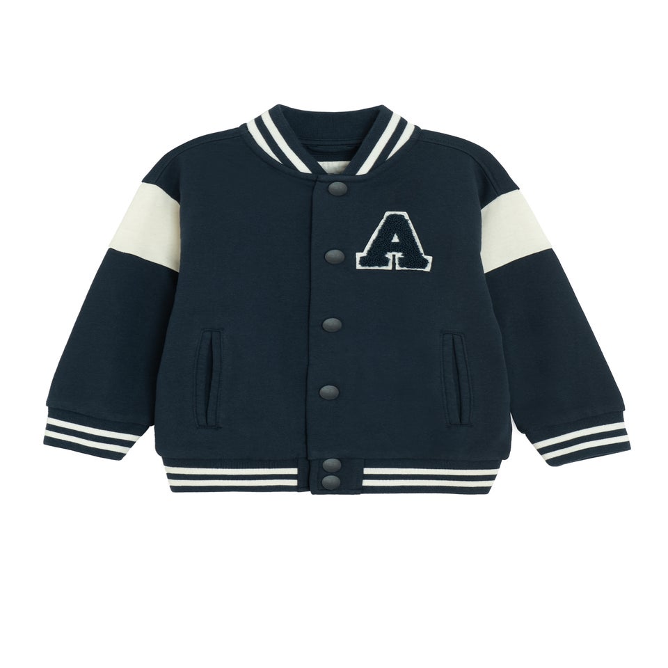 Cool Club Navy Zip-Up Varsity Sweatshirt (3-7 yrs)