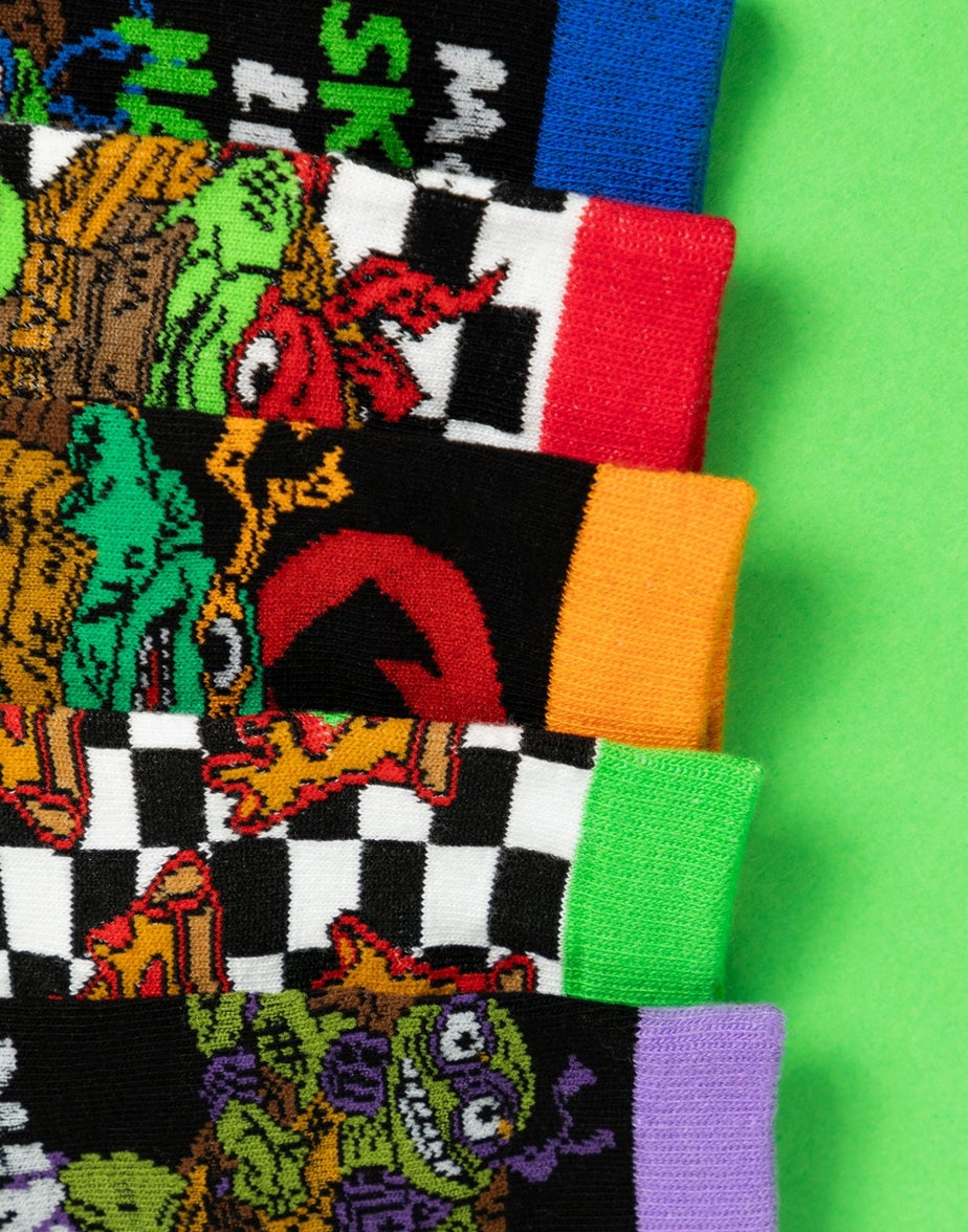 Teenage Mutant Ninja Turtles Boys Calf Socks Set Of 5 (6 Younger - 3.5 Older)