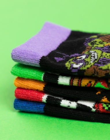 Teenage Mutant Ninja Turtles Boys Calf Socks Set Of 5 (6 Younger - 3.5 Older)