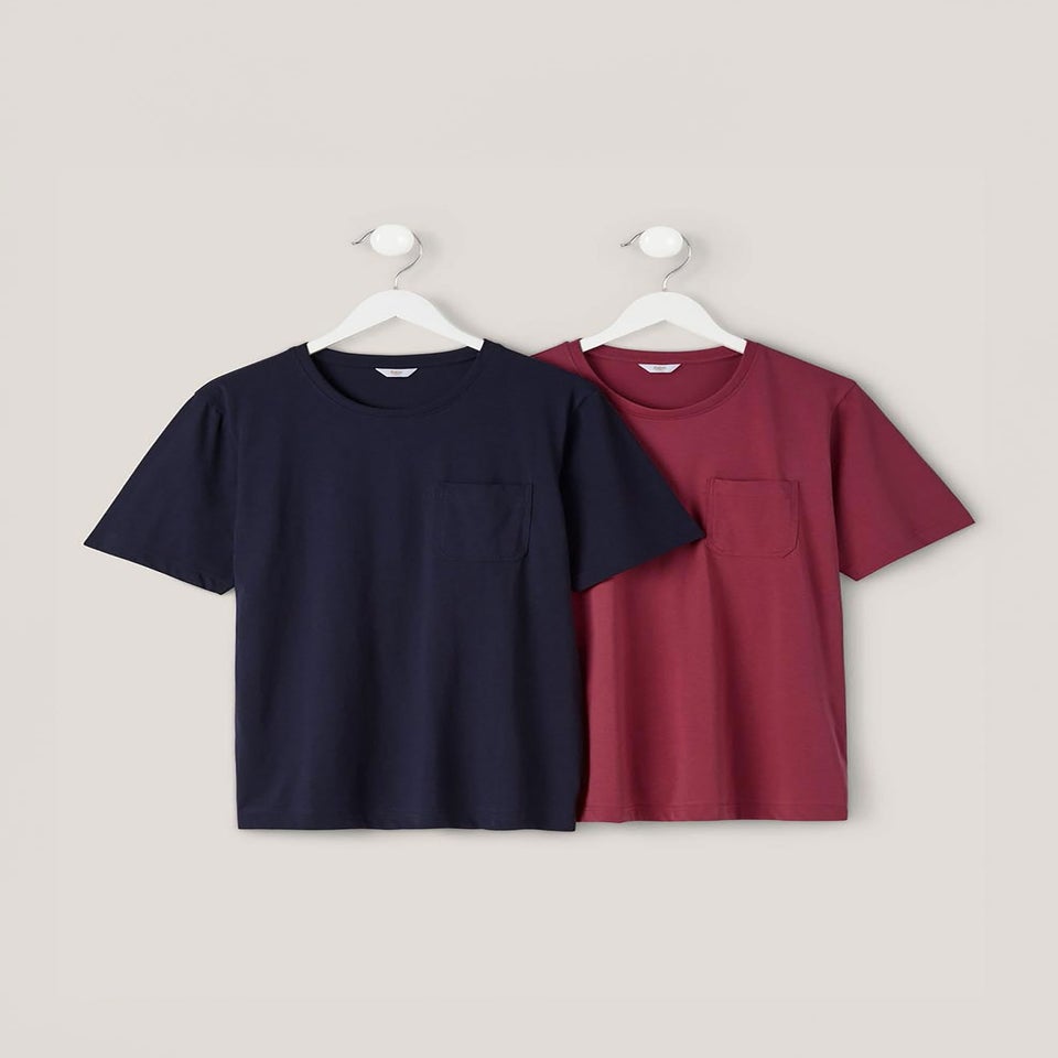 Cotton Traders Sienna 2 Pack Cotton Blend Lounge Tops