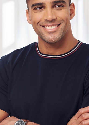 Cotton Traders Midnight Pure Cotton Crew Neck Tipped T-Shirt