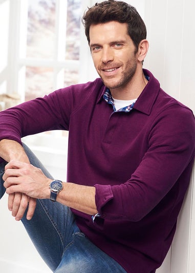 Cotton Traders Wine Brushed Rib Top