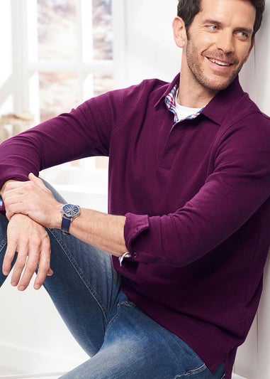 Cotton Traders Wine Brushed Rib Top