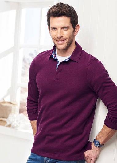 Cotton Traders Wine Brushed Rib Top