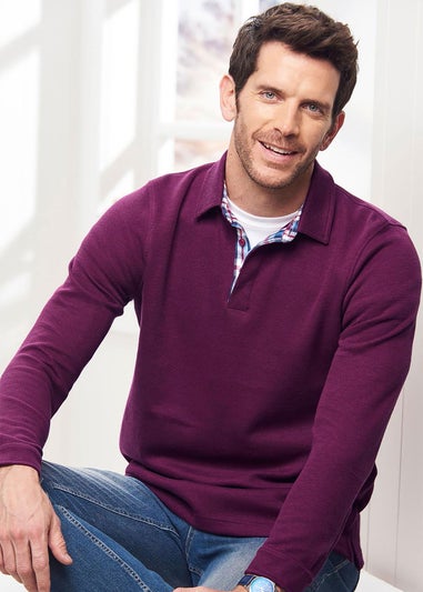 Cotton Traders Wine Brushed Rib Top